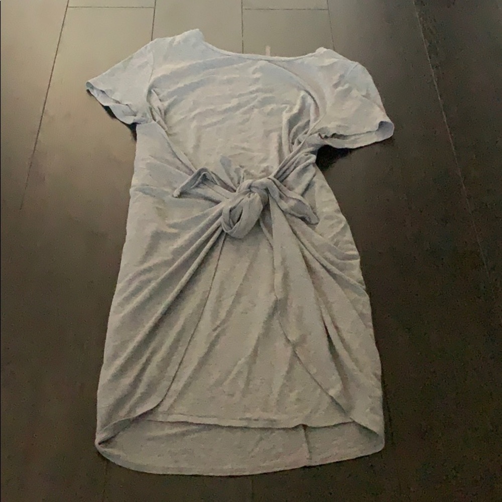 T shirt material tie front dress